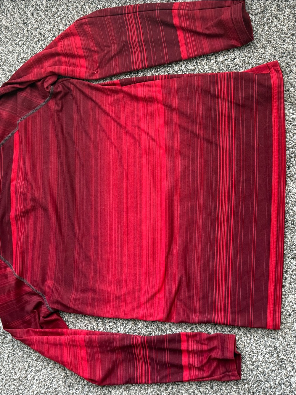 Under Armour Red Athletic HeatGear Pullover with Charcoal Trim - Picture 4 of 4